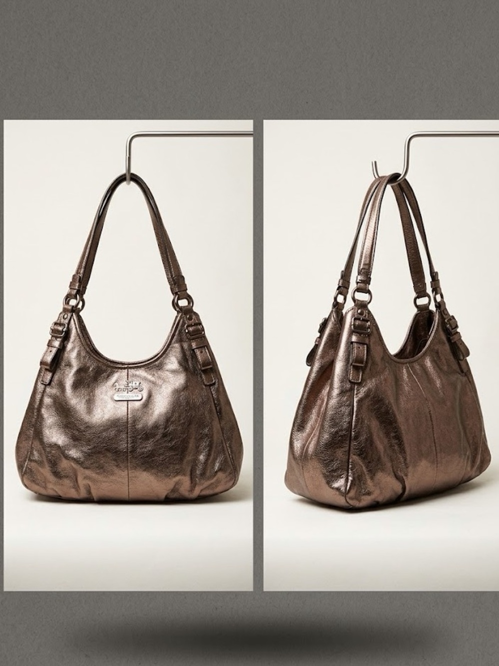 Sparkling Coach Madison Maggie Metallic Leather Hobo Bag - Picture 10 of 10